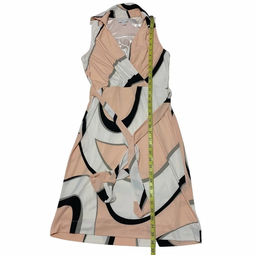 NEW York & Company Pink Abstract Wrap Dress